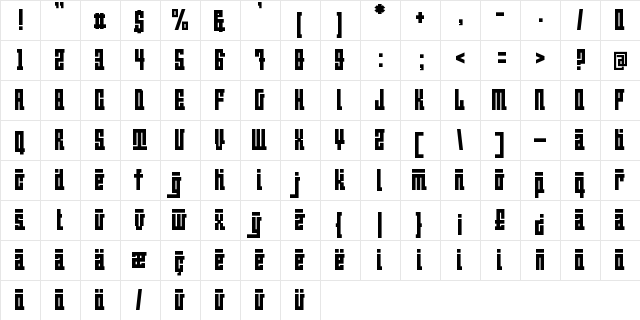 BeijingWigoWhat_crazy Regular  glyph index