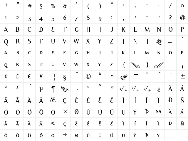 DyadisMdSCITC TT Medium  glyph index