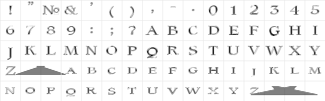 Coltaine No 1 Regular  glyph index