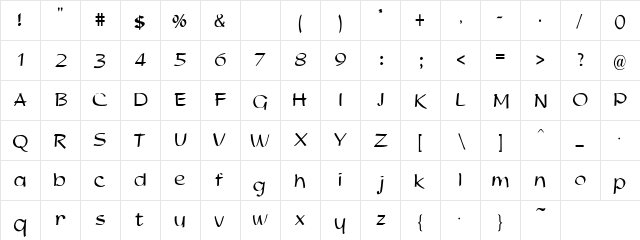 68 Regular  glyph index