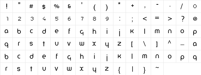 LowerDemo Regular  glyph index