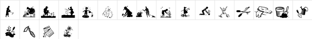 Gardening With Sue Regular  glyph index