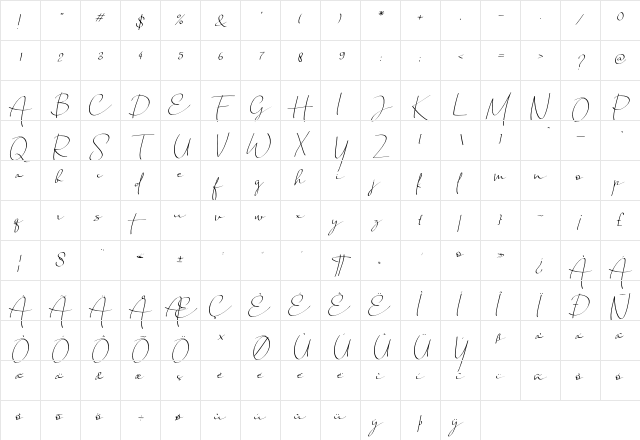 opyright (c) 2018 by Zulkhairi Lettering. All rights reserved. Italic  glyph index