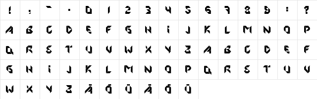 Origami Regular  glyph index