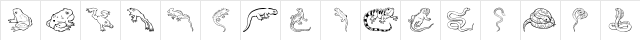 GE Reptibian Regular  glyph index
