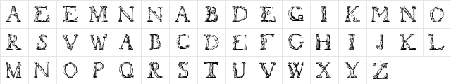Flotner Regular  glyph index