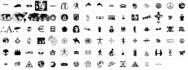 Illuminati Regular  glyph index