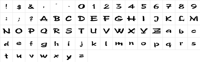Polo-SemiScript Ex Regular  glyph index