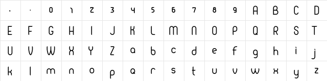 Pierce Regular  glyph index