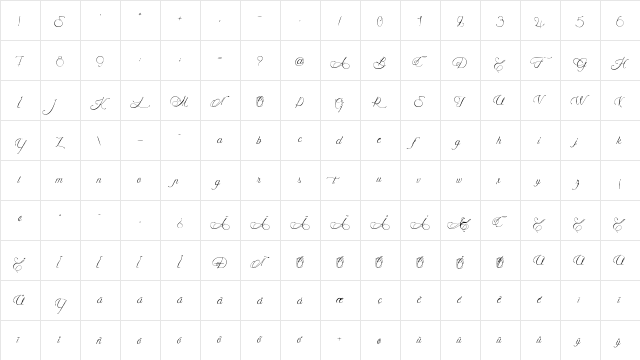 Mademoiselle Camille L Italic  glyph index