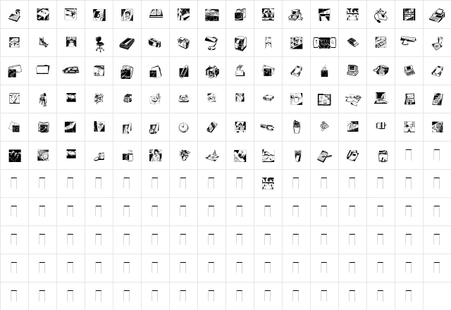 DF Industrials Medium  glyph index