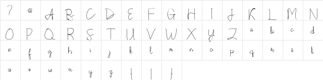 Callatte Regular  glyph index