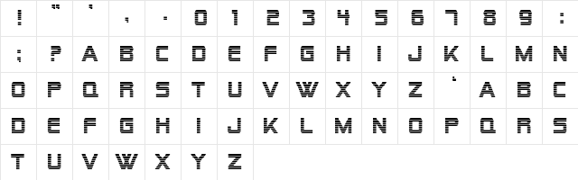SF Alien Encounters Regular  glyph index