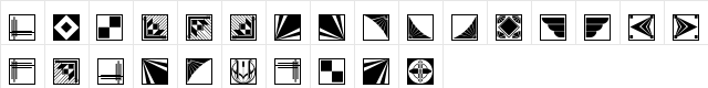 DecoBorders Regular  glyph index