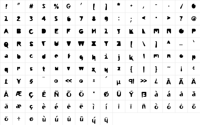 Droplet Medium  glyph index