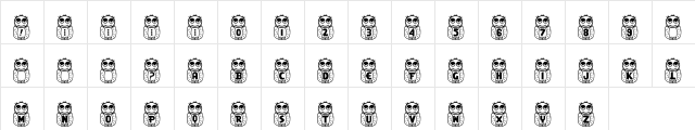 RMOwl Regular  glyph index