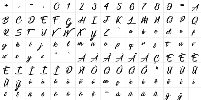 Barbershop in Thailand Regular  glyph index