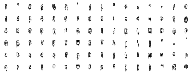 It Lives In The Swamp BRK Regular  glyph index