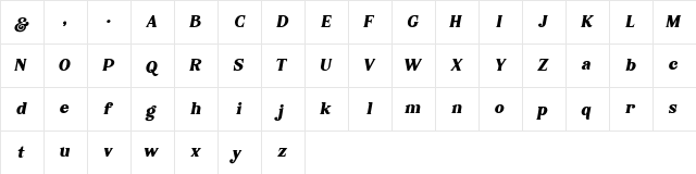 Moranke Regular  glyph index
