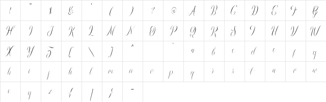 Brightday Regular  glyph index
