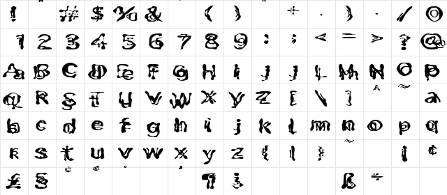 MixUpExtended Regular  glyph index
