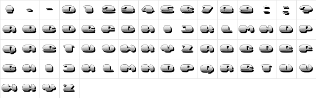 Mosquito Regular  glyph index