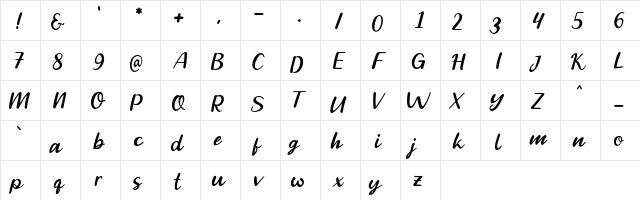 Go Orange Regular  glyph index