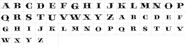 LHF Letterhead Tuscan Regular  glyph index