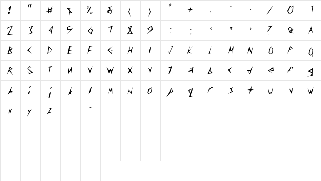 ToothpixSSK Regular  glyph index
