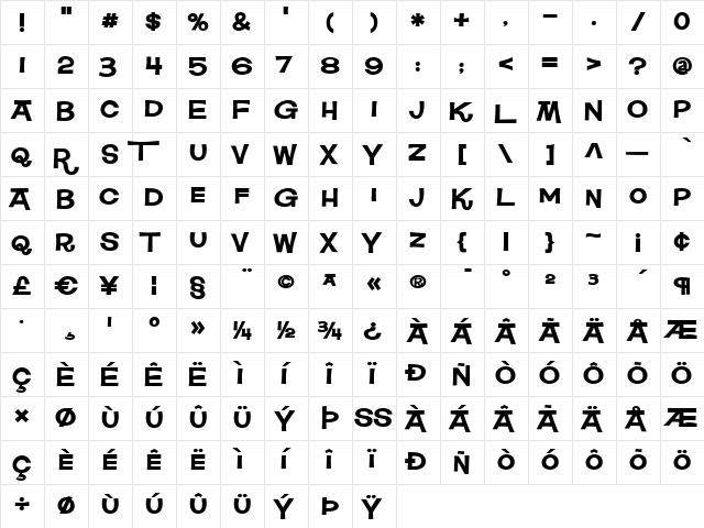 Square Meal Hearty Medium  glyph index