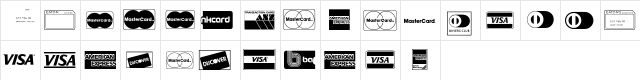 CreditCardsP01 Regular  glyph index
