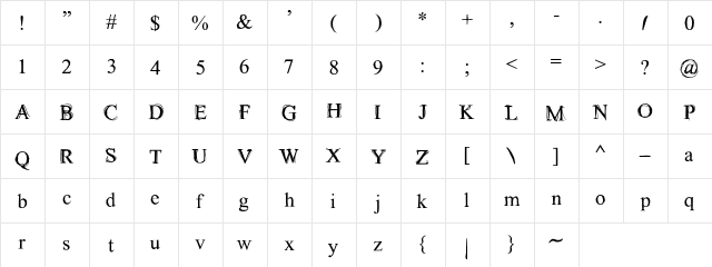 Maudlin Sketch Regular  glyph index