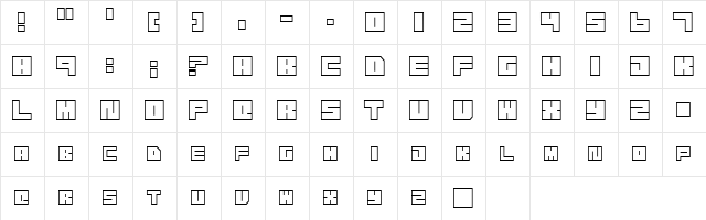 Transuranium Regular  glyph index