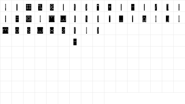 Essential Arrangement Regular  glyph index