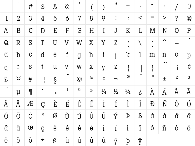 LubalinGraphEF BookCond  glyph index