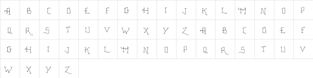 Fancy Tattoo Script Regular  glyph index