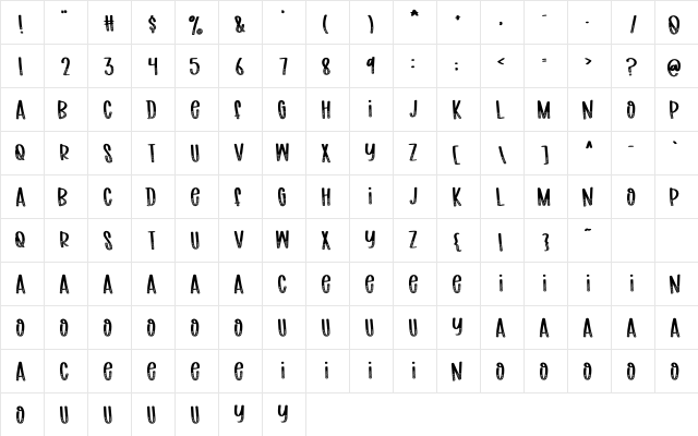 FB-Leonardo Regular  glyph index