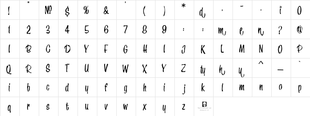 LHFSpeedstyle II Bold Regular  glyph index