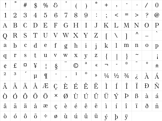 Else NPL Std Medium  glyph index