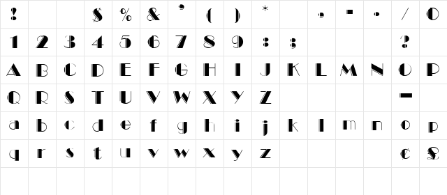 07 Regular  glyph index