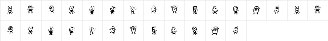 Kinderskizzen Regular  glyph index