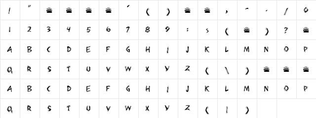 Prequene Regular  glyph index