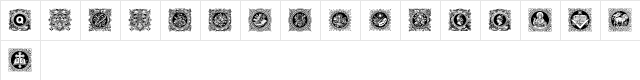 Relief Regular  glyph index