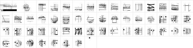 GridDadaA Regular  glyph index