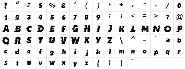 AnniesWindy Semi-expanded  glyph index