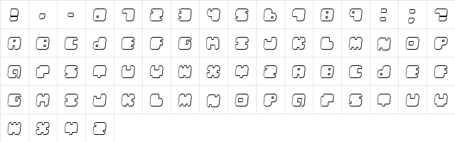 Leben Shadow Italic  glyph index