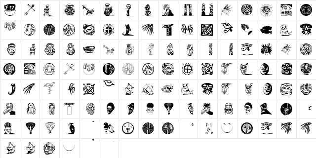 Artefakte Regular  glyph index