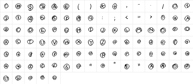 MKlammerAffen Regular  glyph index