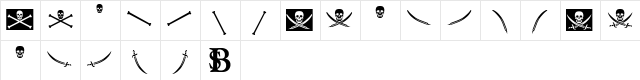 Piratus Regular  glyph index