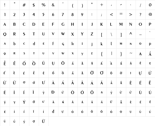 VI Co May Normal  glyph index